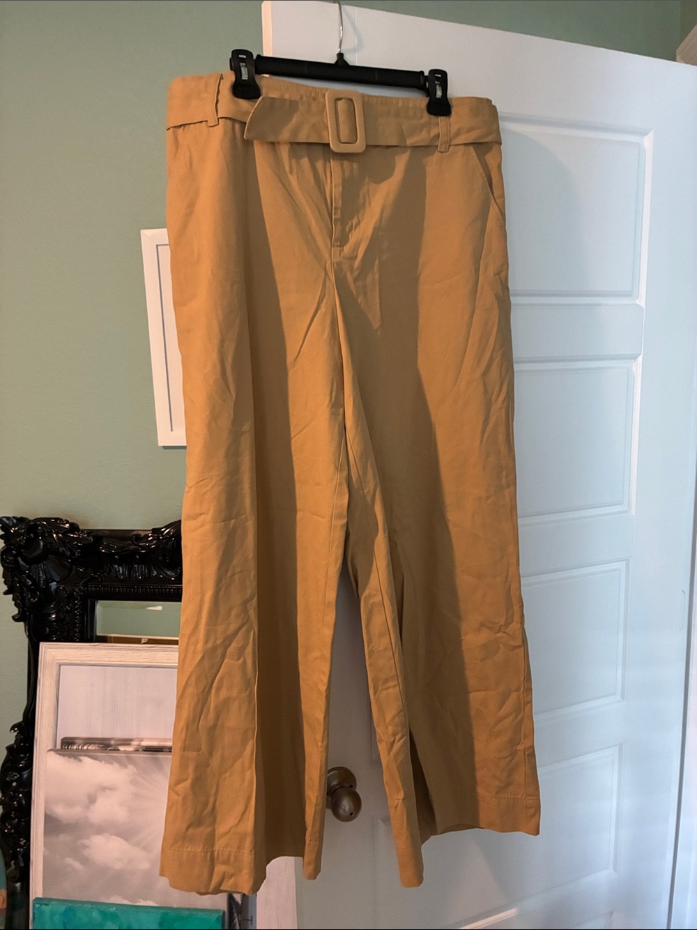 Who What Wear High-Rise Wide-Leg Chinos in Mustard
